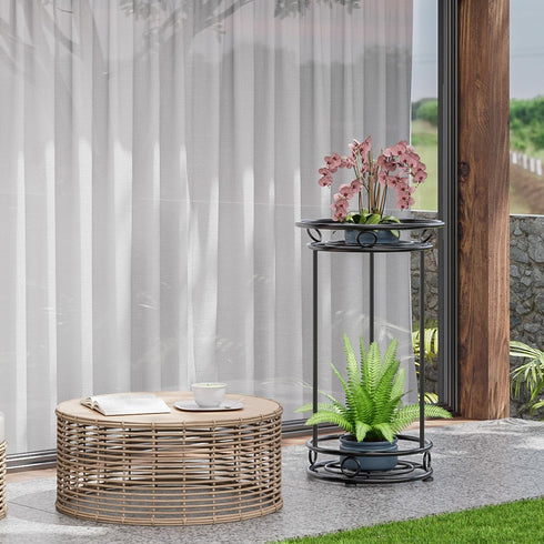 YIUKEA Plant Stand Indoor Outdoor - Metal Planter Holder Shelf Tall Tiered Flower Pot Display Organizer Rack