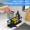 Generic 9.25 3.97 6.37 Inches, Kitchen Sink Caddy Organizer, Black Metal Storage Rack with Adjustable Dividers, x x
