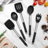 TeamFar 5 PCS Cooking Utensils Set, Silicone Kitchen Tools with Stainless Steel Handle for Nonstick Cookware