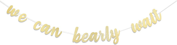 We Can Bearly Wait Banner, Teddy Bear Baby Shower Decorations for a Bear Themed Baby Shower