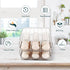 Egg Holder, Automatically Rolling Egg Storage Container for Refrigerator, Large Capacity Organizer with Lid, Clear