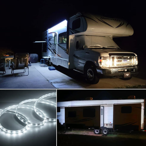 20FT 12V IP65 White Rope Lights Outdoor, Waterproof Led Rope Lights Indoor Cuttable, Flexible Led Strip Lights Cuttable