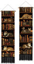 PLIGREAT 2 Pack Vintage Bookshelf Wall Hangings, Classic Library Tapestry with Tassels