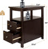 ZENY Narrow End Table Side Table with Drawer and Open Shelf Sofa Table for Living Room Bedroom, Small Table
