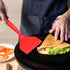 Shappy 2 Pcs Wide Silicone Spatula, Nonstick Fried Shovel Turner for Cookware, Egg Cookie Omelette (Black, Red)