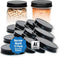 AllSpice Rust-Proof Narrow Mouth Aluminum Metal Mason Jar Lids, Leak-Proof 12-Pack in Black