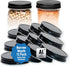 AllSpice Rust-Proof Narrow Mouth Aluminum Metal Mason Jar Lids, Leak-Proof 12-Pack in Black