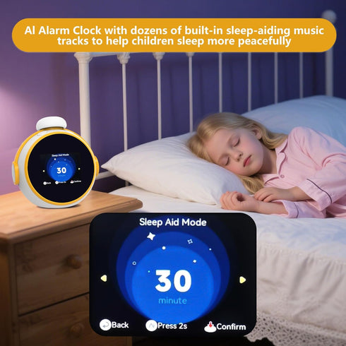 Lemonkylin Kids,3-15 2.4G 2.8 Inch AI Clock, Alarm Clock for Kids, Clock with ChatGPT, AI Device, Sound Machine to Wake