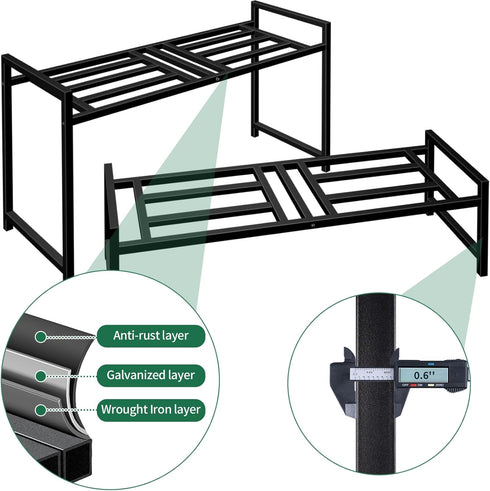 2-Tier Lilybud--lily Plant Stand Indoor Outdoor, Wrought Iron Plant Stands, Stackable Metal Plant Shelf Decorative