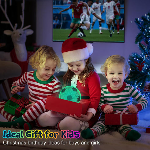 Linkax Soccer Gifts for Kids, 3D Illusion Lamp Night Light with 16 Colors Remote, Birthday Christmas Gifts for Boys
