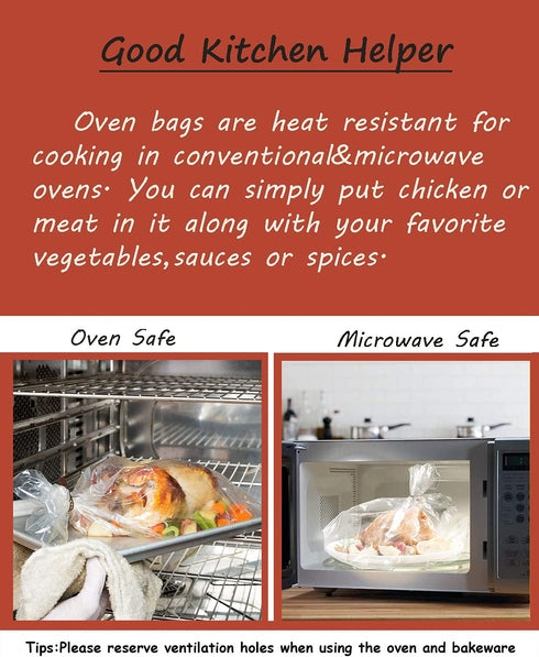 15 Count Cooking Roasting Bags, Suitable Size (12 x 15 Inch) for Chicken, Meat, Fish, and Vegetables