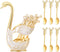 Gold Swan Base Holder, Elegant Dessert Spoons Organizer with 6pcs Coffee Spoon Set, Premium Zinc Alloy (Gold)