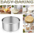 P&P CHEF 6 Inch Cake Pans Set, Round Stainless Steel Baking Pan for Birthday Wedding Cakes, Heavy Duty, Dishwasher Safe