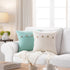 Meekio Set of 2 Ivory Square Pillow Covers, 16 x 16 Farmhouse Boho Covers with Coconut Buttons for Living Room Décor