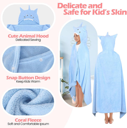 3 27.5 50 Inch 3-10 Moukeren Pcs Hooded Towel for Kids x Large Toddler Baby Bath Towel Coral Fleece Soft Absorbent Kids