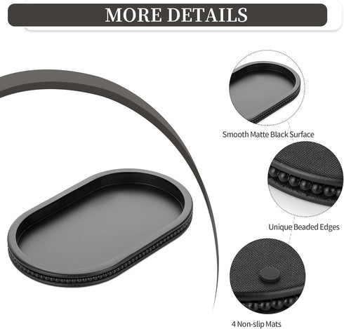 Counter Hanobe Decorative Trays for Coffee Table : Black Oval Centerpiece Tray Wood for Farmhouse Entry Table Decor
