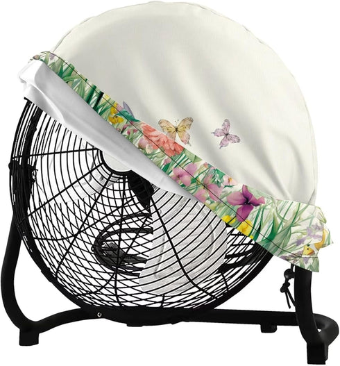 Floral Hummingbird Print Lightweight Shop Fan Cover with Drawstring Design Removable Industrial Fan Dust Cover for Classroom Dust Cover for Floor Fan Easy to Store
