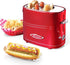 Nostalgia Adjustable Retro Pop Up Hot Dog Toaster - Fits 2 Regular or Extra Plump Hot Dogs and 2 Buns, Red