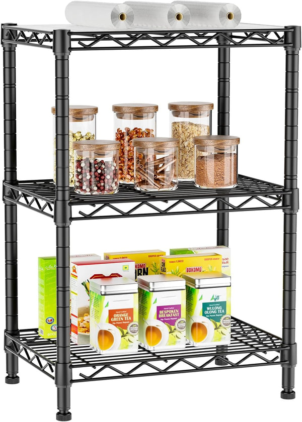Golpart 3 Tier Adjustable Storage Shelves Heavy Duty Metal Utility Shelf Wire