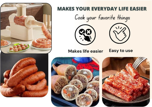 4 ORIXA Sausage Stuffer with Size Options, Fast Filling, Homemade Sausage Maker for Home & Camping