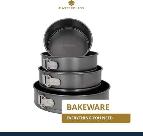 MasterClass KCMCHB45 30 cm Springform Cake Tin, 12 Inch Extra Large Round Pan, Grey, PFOA Non Stick