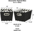 Household Essentials Fabric Storage Bins, Set of 2, Tapered KD Bins with Dual Grommet Handles, Black Chevron Print