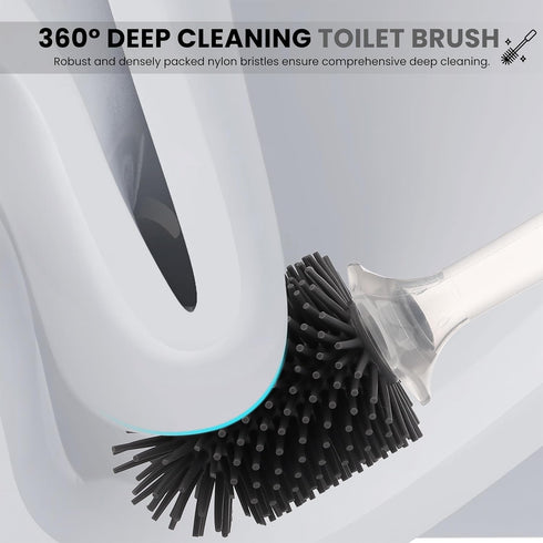 ToiletBuddies Set 2 1 Set Toilet Brush & Plunger - Toilet Bowl Brush and Holder, Refillable Liquid Dispenser Brush