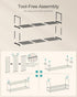 2-Tier 12-15 11.8 36.2 14.6 Inches, ULSA12BK SONGMICS Shoe Rack, Shoe Organizer, Metal Storage Shelf, Upright or Upside