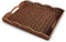 kumet Serving Tray with Scalloped Edge, Rectangular Wicker Tray with Handles, Ideal for