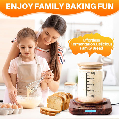 RVV 24H 1F 40 oz, Sourdough Starter Warmer, Digital Temperature Control Heating Mat for Home Baking with Timer