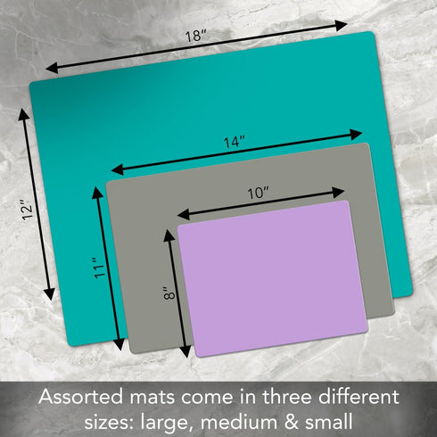 Cut N’ Funnel Spa Day 3 Pack, Thick Multicolor Multi-Size Plastic Cutting Board Mats, Made in the USA