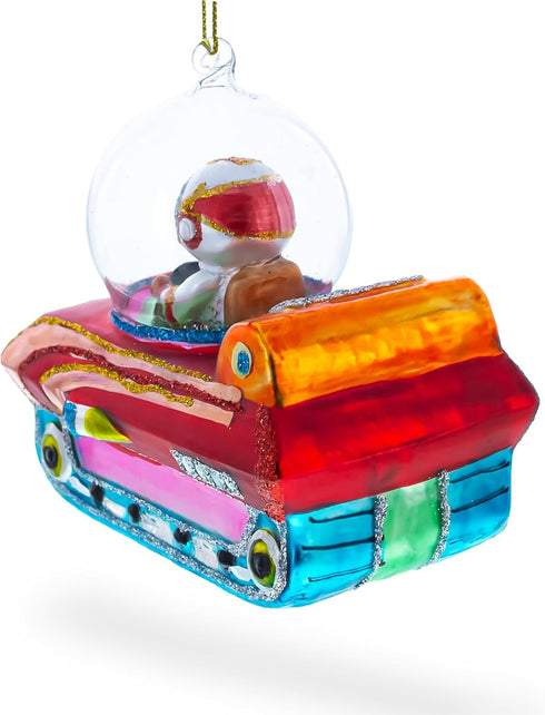 Astronaut in Space Vehicle - Blown Glass Christmas Ornament