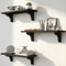 Real Wood Black Shelves for Wall - 17 inch (3 Pack) -