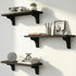 Real Wood Black Shelves for Wall - 17 inch (3 Pack) -