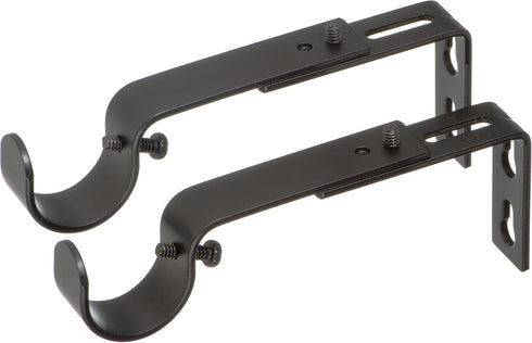 Ivilon Adjustable Brackets for Curtain Rods, Set of 2 for 1 or 1 1/8 Inch Rods, Antique Black