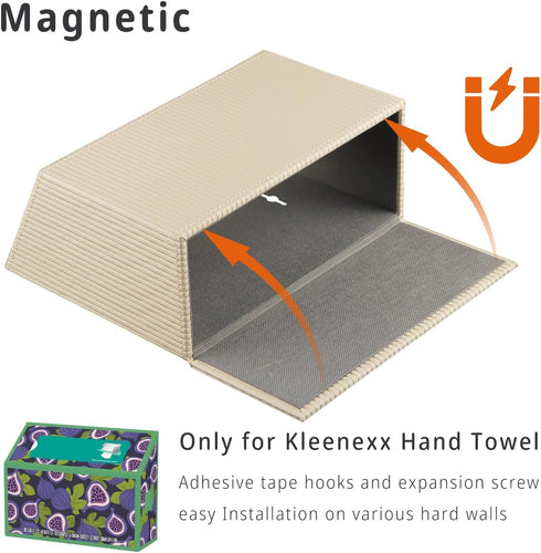 PUSU PU Leather Hand Towel Box Cover-Compatible with Disposable Paper Hand Towels, Wall-Mounted Paper Towel Dispenser