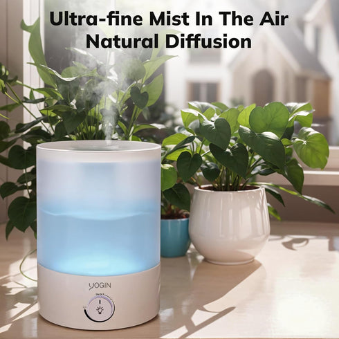 2.5L 24 24db YOGIN Humidifiers for Bedroom Large room,Top fill Ultrasonic cool mist Humidifiers for Baby Nursery