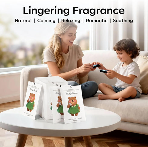 12 Packs Closet MYARO Baby Powder Scent Sachets Room Air Freshener for Drawer Clothes Storage Small Space Odor