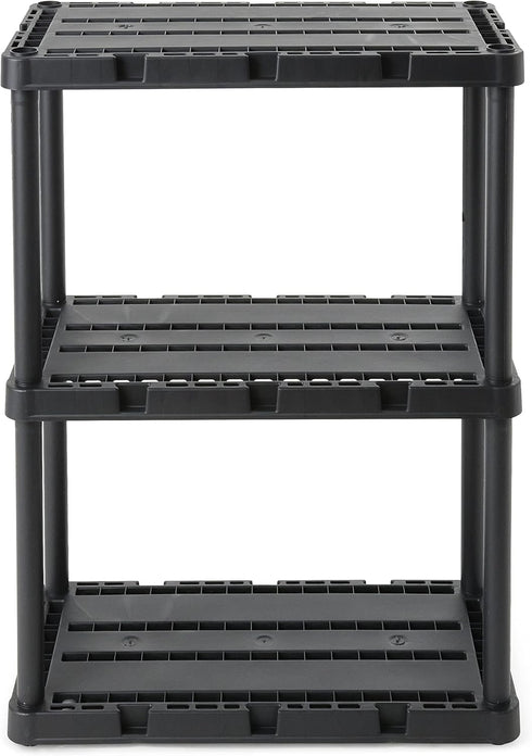 Gracious Living 3 Shelf Knect-A-Shelf Solid Light Duty Storage Unit 12 x 24 x 33 for Home, Garage, Basement