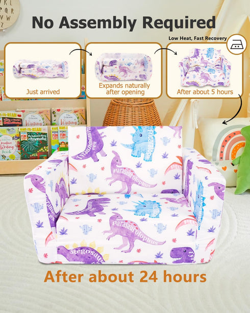 2-in-1 1-3 Kids Couch, Kids Fold Out Couch, Convertible Sofa to Lounger for Girls and Boys, Soft Toddler Chairs Comfy