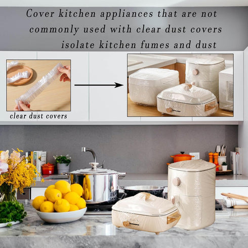 30 PCS Disposable Thickened Plastic Dust Covers for Kitchen Small Appliances, Air Fryer, Blender, and More