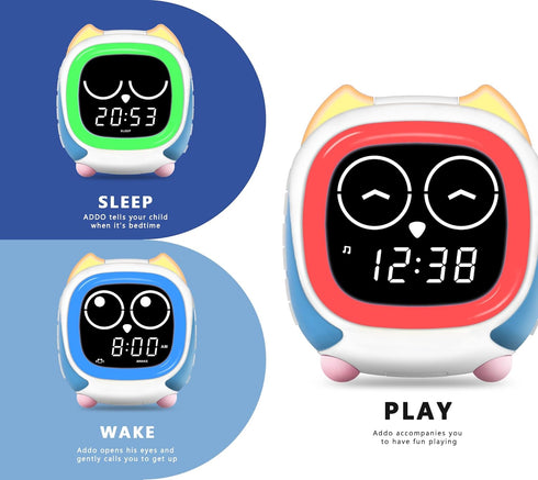 iTOMA Owl Kids Sleep Training Clock, Toddler Bedtime & Wake Up Trainer with Night Light, White Noise, Bluetooth