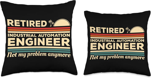 Retired Industrial Automation Engineer Throw Pillow, Multicolor, 16x16