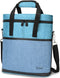 Tirrinia Insulated Wine Gift Carrier - 3 Bottle Travel Padded Cooler Tote Bag with Handle, Blue