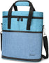 Tirrinia Insulated Wine Gift Carrier - 3 Bottle Travel Padded Cooler Tote Bag with Handle, Blue