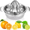 Citrus Juicer Manual Squeezer, 304 Stainless Steel Robust Hand Juicer Reamer with Strainer & 10oz Bowl, 2 Pour Spouts,