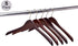 5) Quality Walnut Wooden Curved Coat Hangers, Smooth Solid Wood Pants Hangers, Swivel Hook, Coat, Jacket (Gold Hook