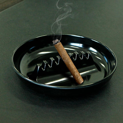 Premium Plastic Ashtray, Trash Can, Pack of 3, Round Black Large Size for Indoor Outdoor Home Office Use
