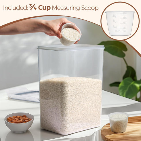 Set 2(9.5L/10Qt), Sets ComSaf Rice Container of Large Airtight Food Storage Containers with Lid and Rice Washer