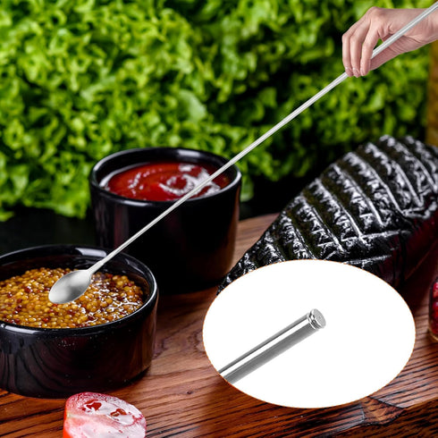 Retractable Telescopic Spoon 20~63cm/8~24.8inch - Stainless Steel Extending Spoon for Barbecue Camping Tableware